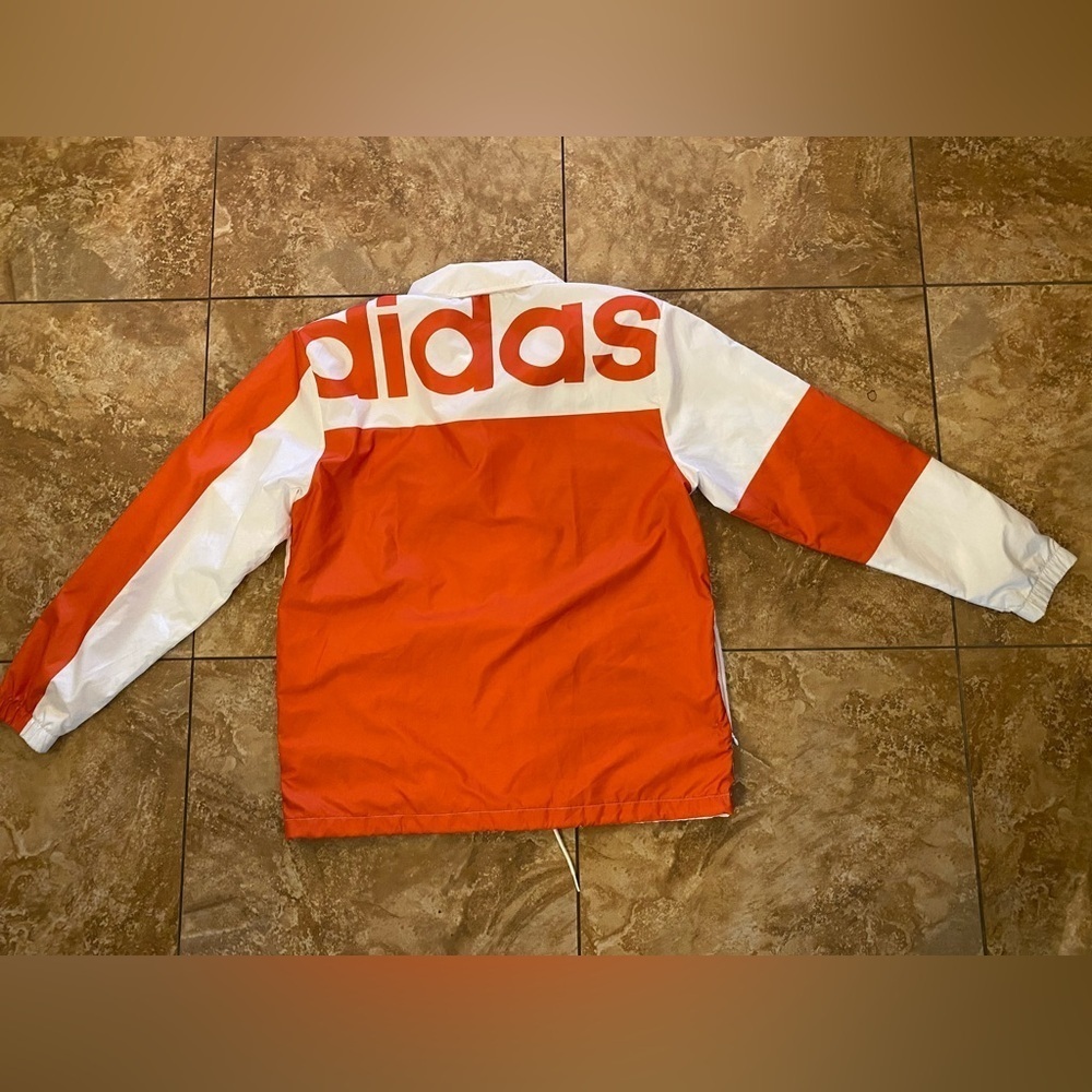 adidas Originals Big Adi Windbreaker Jacket - White/Orange - Size M - Picture 4 of 16